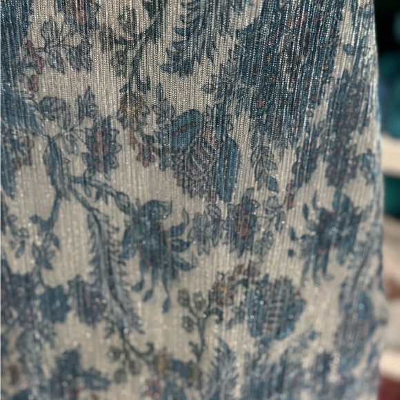 Anthropologie Vanessa Virginia Floral Tank Top Metallic Blue Womens Size Small - Picture 5 of 9